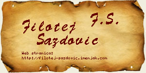 Filotej Sazdović vizit kartica